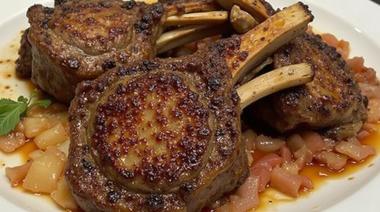Pan Seared Lamb Chops Finished in Oven